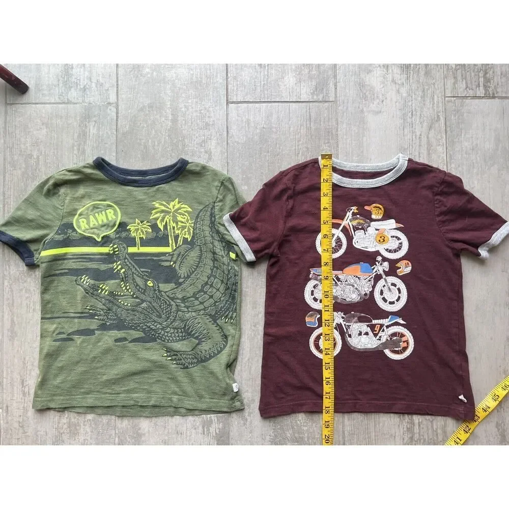 GAP Lot Set of 2 Boys Kid Youth Short Sleeve Casual Graphic T-Shirt School S 6-7